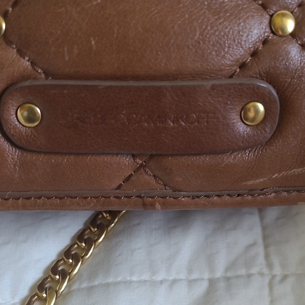 Rebecca Minkoff Brown Gold Crossbody Quilted Bag - Picture 4 of 8